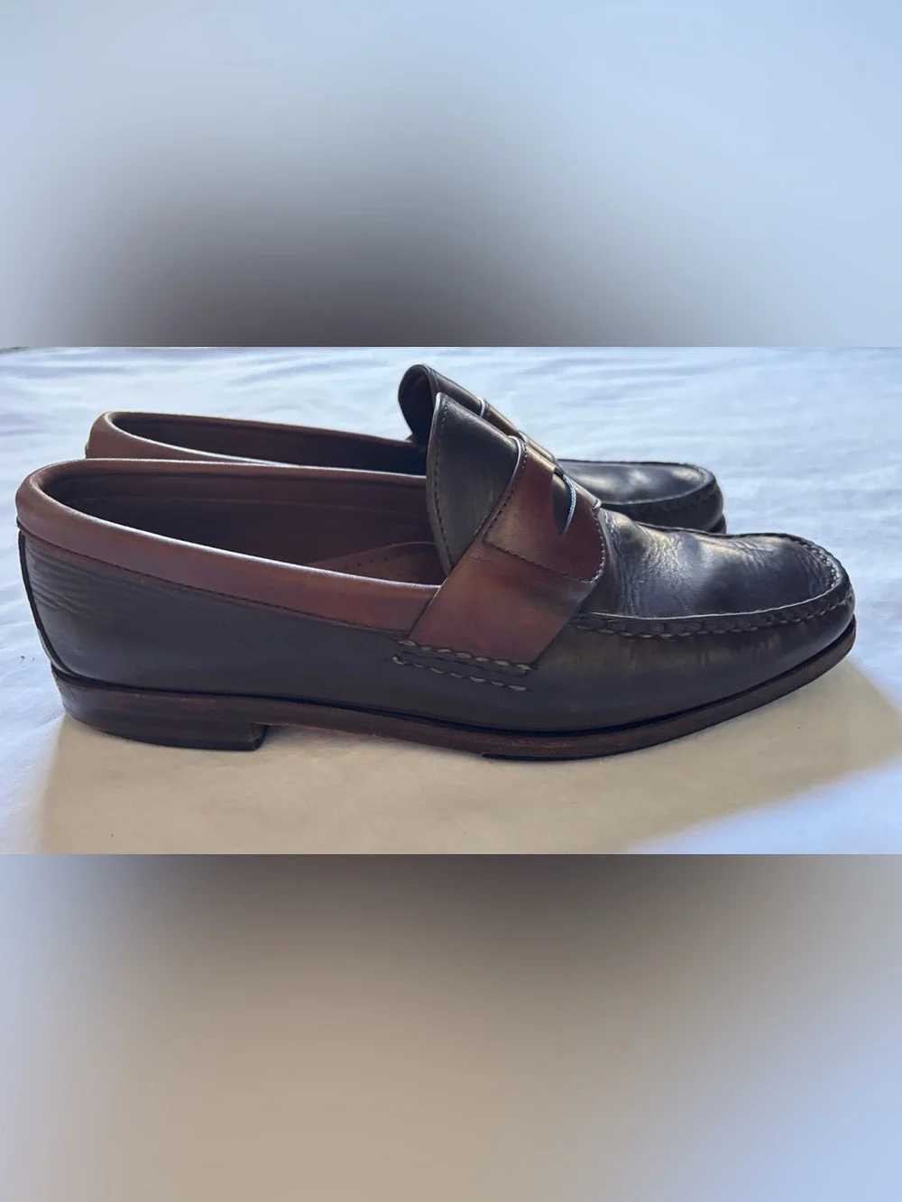 Allen Edmonds Burke Penny Loafers Men’s 9 Brown Leather Slip On Dress Shoes USA